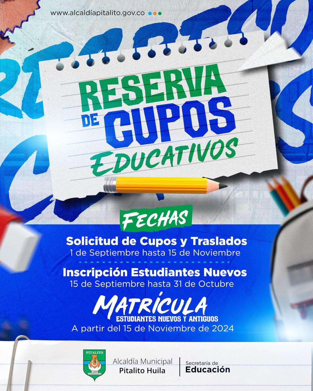 reserva de cupo educativo pitalito