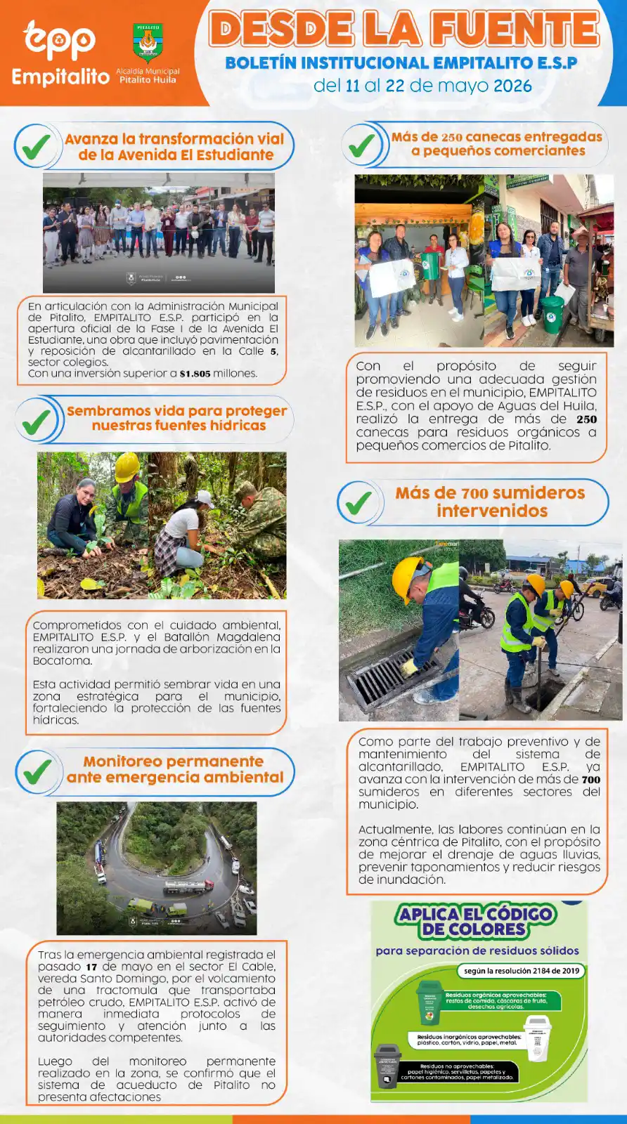 Boletín No 5 – "Desde la Fuente"
