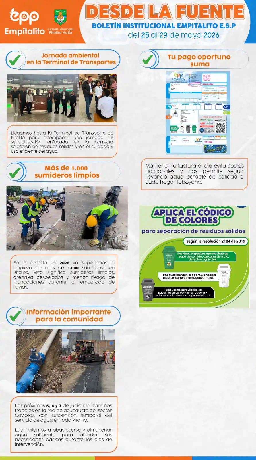 Boletín No 6 – "Desde la Fuente"