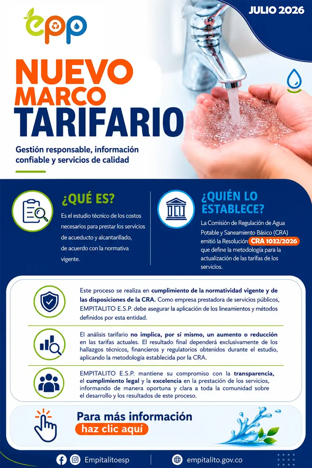 Nuevo Marco Tarifario de Acueducto y Alcantarillado Grandes Prestadores