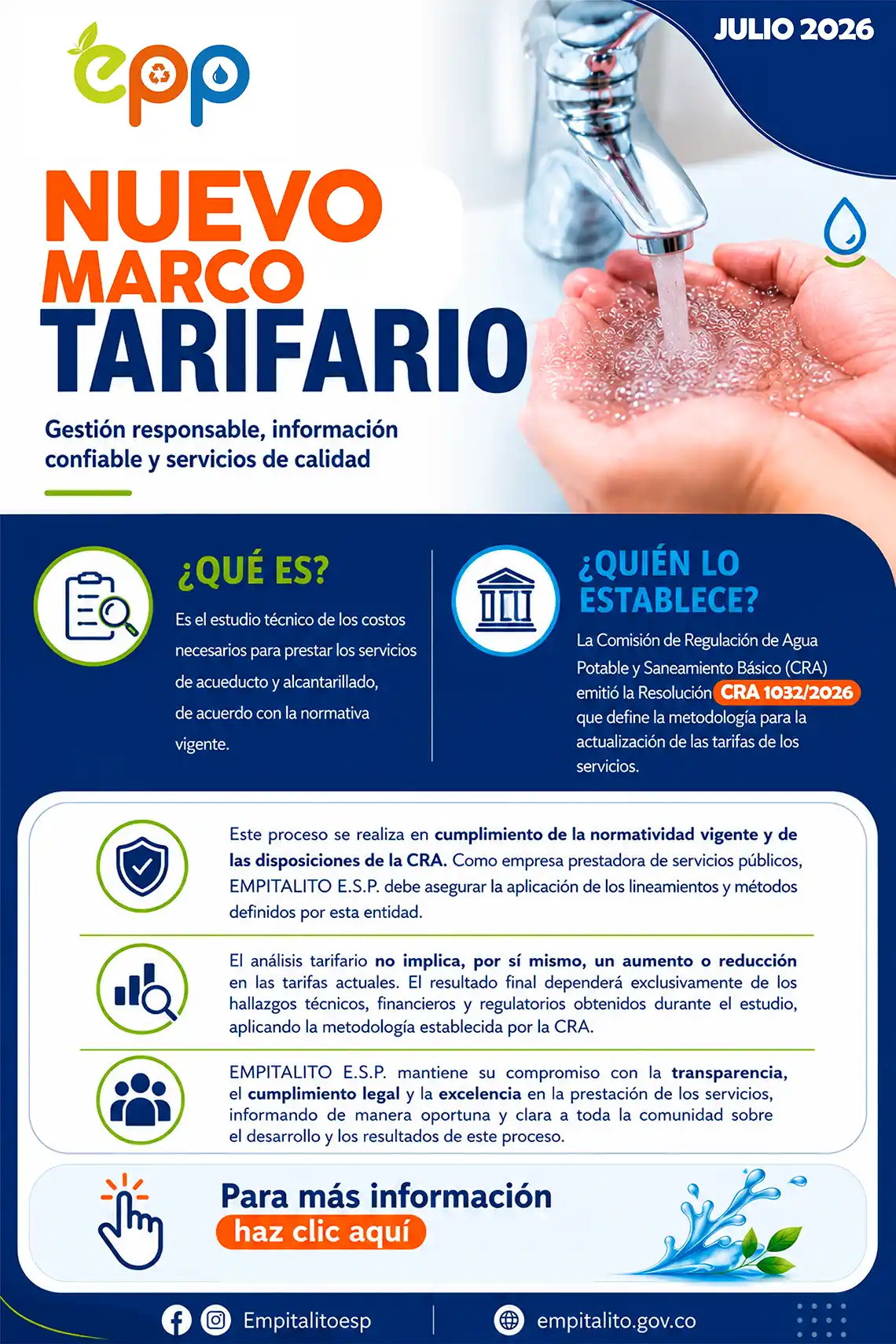 Nuevo Marco Tarifario de Acueducto y Alcantarillado Grandes Prestadores
