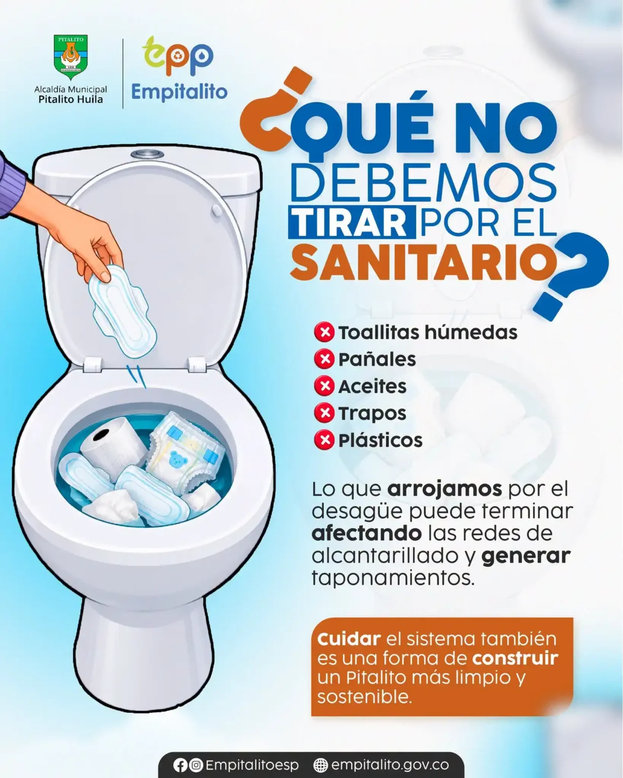 El sanitario no es una caneca.