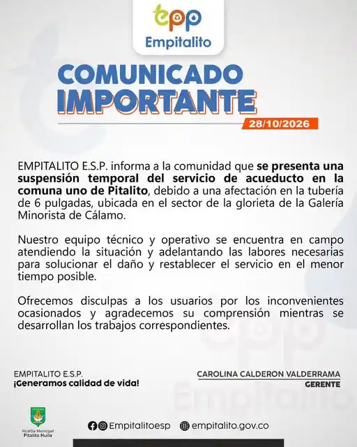¡Atención, comuna uno de Pitalito!