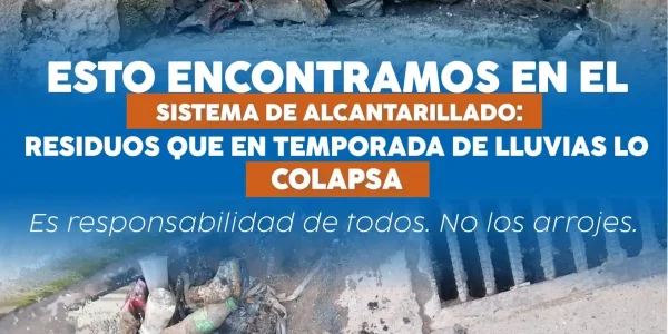 ¡Los sumideros no son canecas de basura!